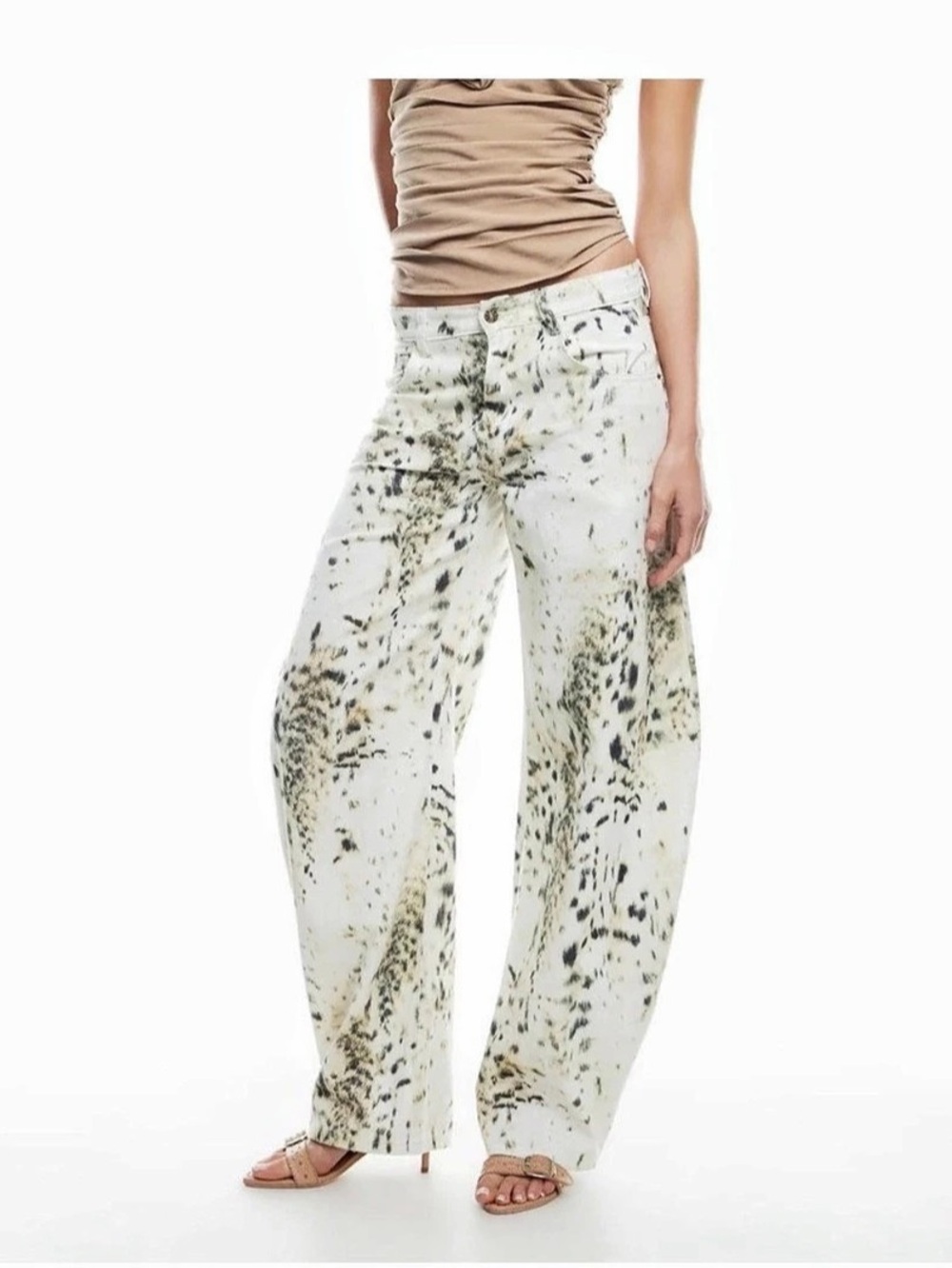 Lioness animal print barrel pants
